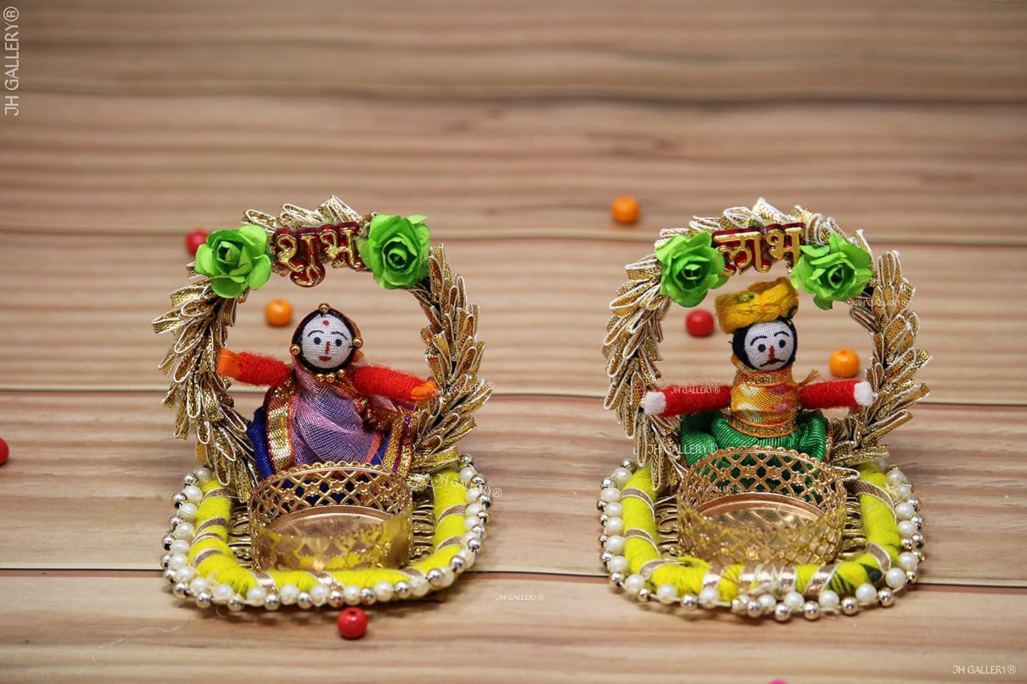 Rajasthani Dolls Shubh Laabh Tealight Candle Holder