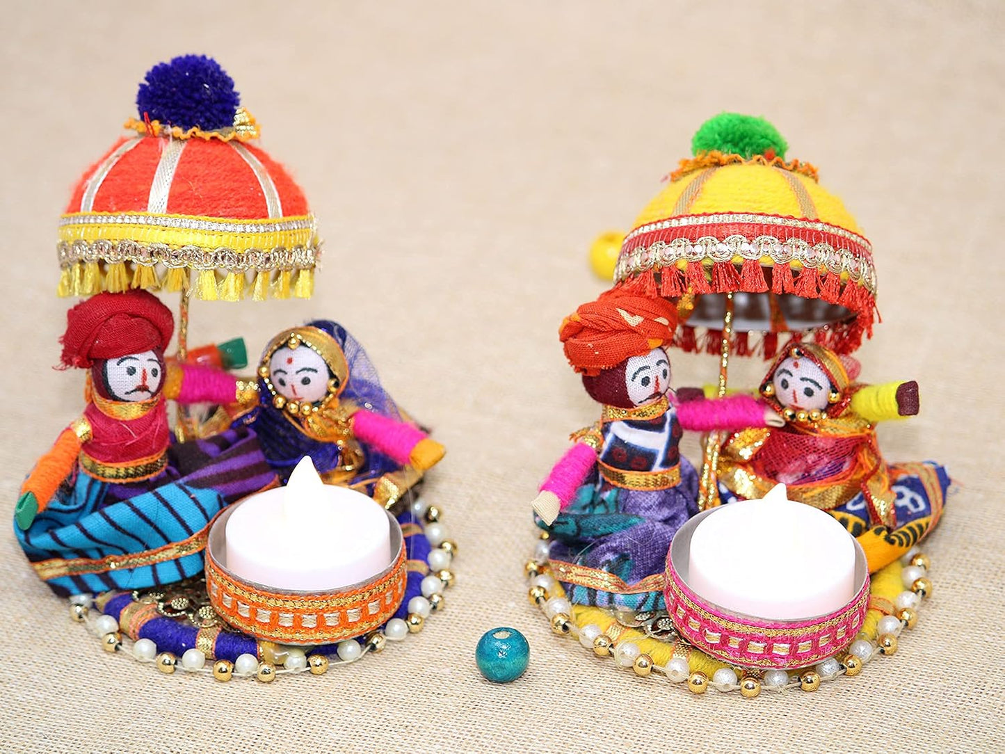 Rajasthani Raja Rani Puppet candle holder