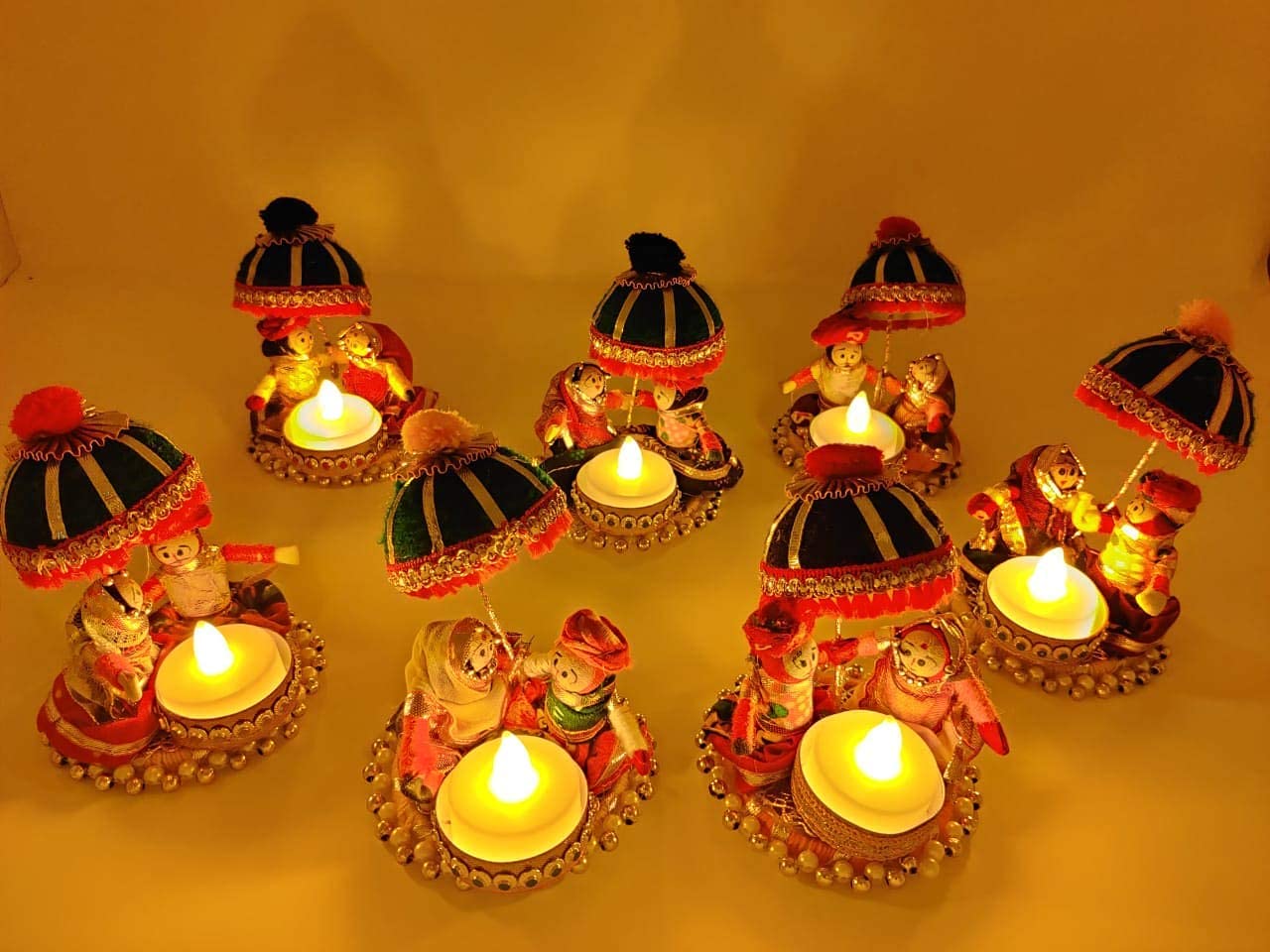 Rajasthani Raja Rani Puppet candle holder