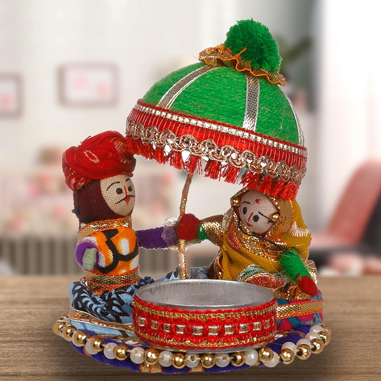 Rajasthani Raja Rani Puppet candle holder