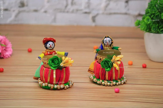 Rajasthani Raja Rani Puppet Tealight Candle Holder Decor (Pack of 2) - ArtyCraftz.com