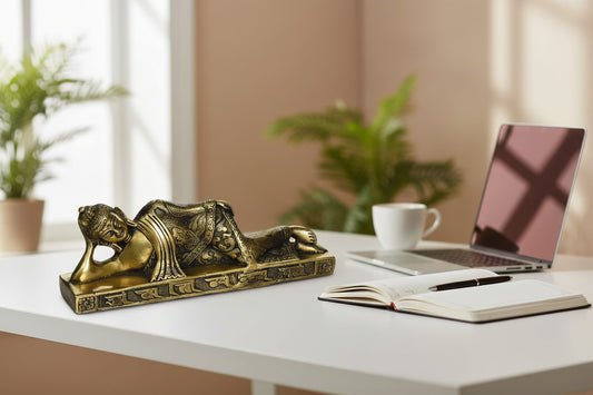 Reclining Buddha Brass Idol-ArtyCraftz.com