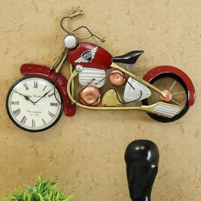 Red Speed Bike Metal Wall Clock