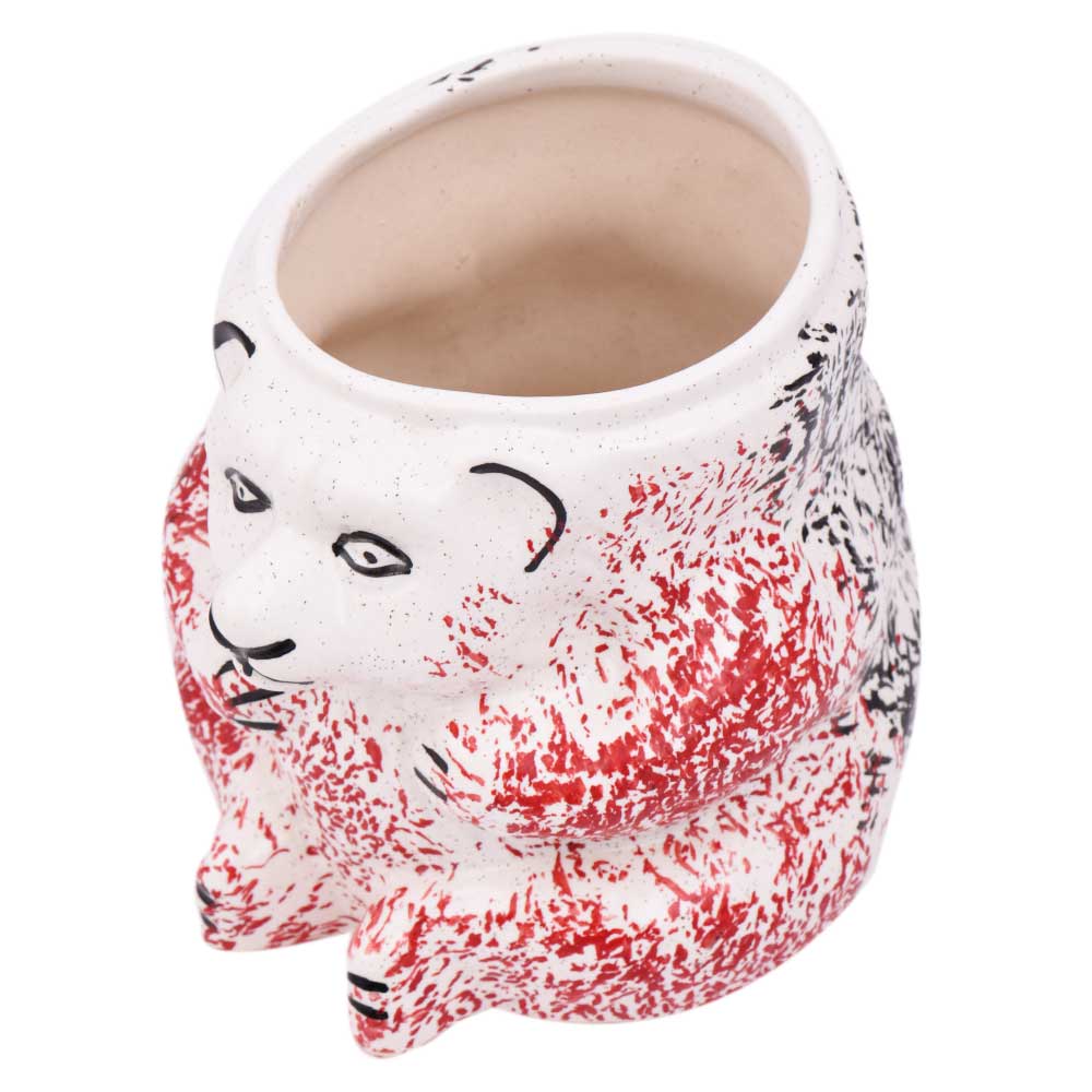 Red and White Panda Ceramic Planter-ArtyCraftz.com