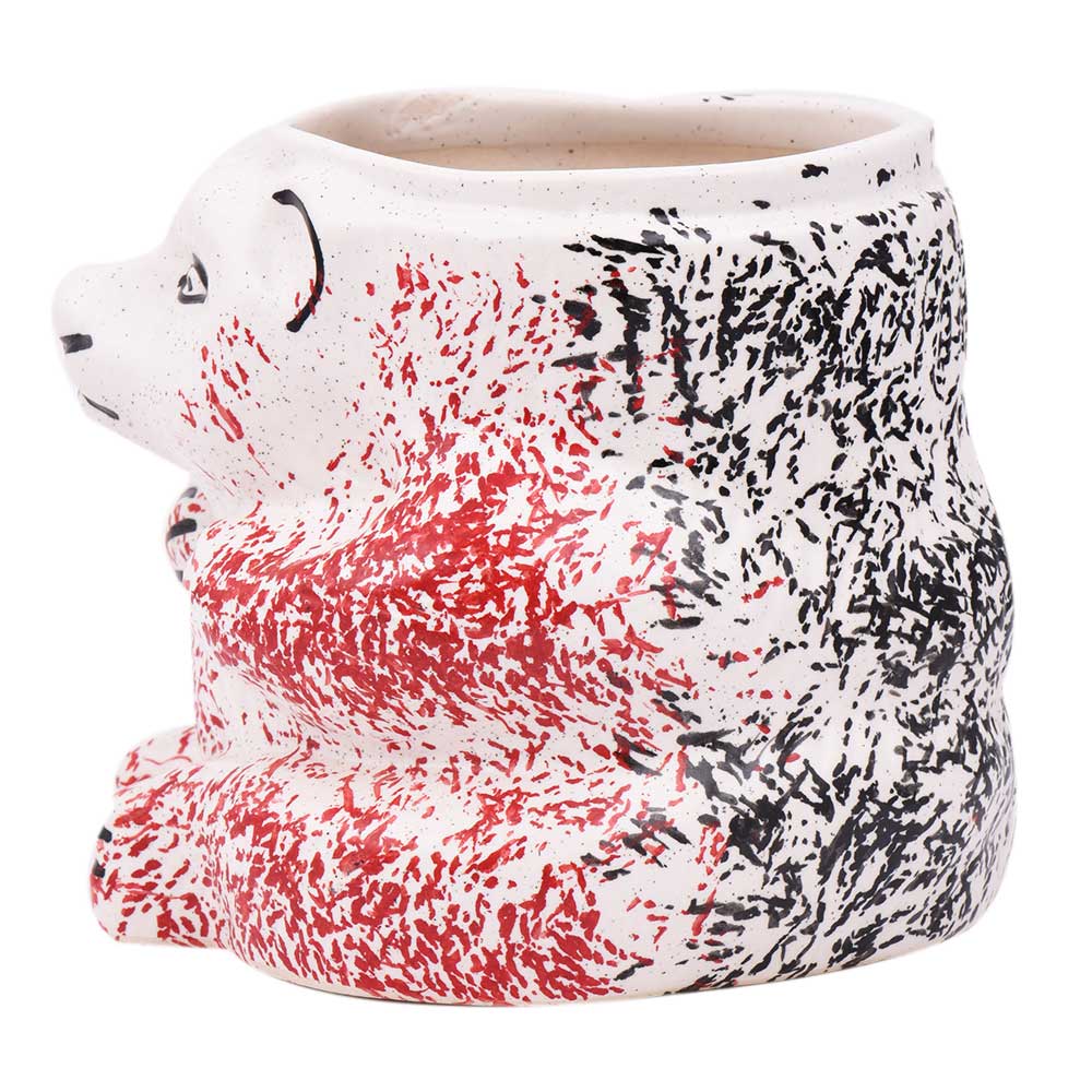 Red and White Panda Ceramic Planter-ArtyCraftz.com
