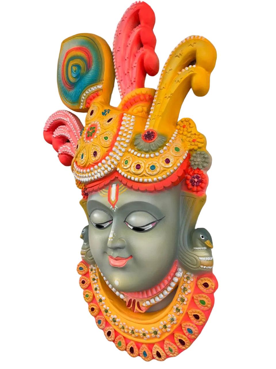 Multicolor Resin Krishna Face Wall Decor-ArtyCraftz.com