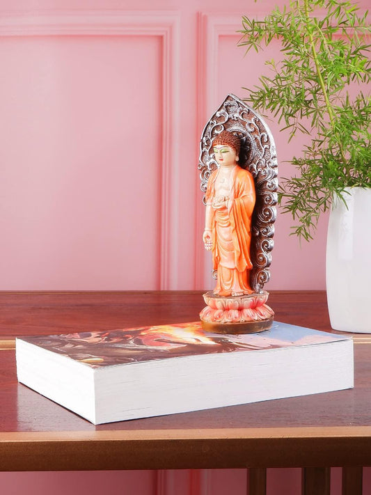 Resin Buddha On Lotus Pedstal Showpiece-ArtyCraftz.com
