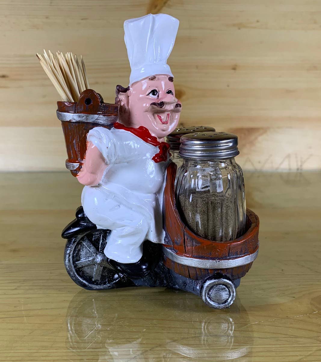 Resin Chef Salt and Pepper Container with Toothpick Holder-ArtyCraftz.com