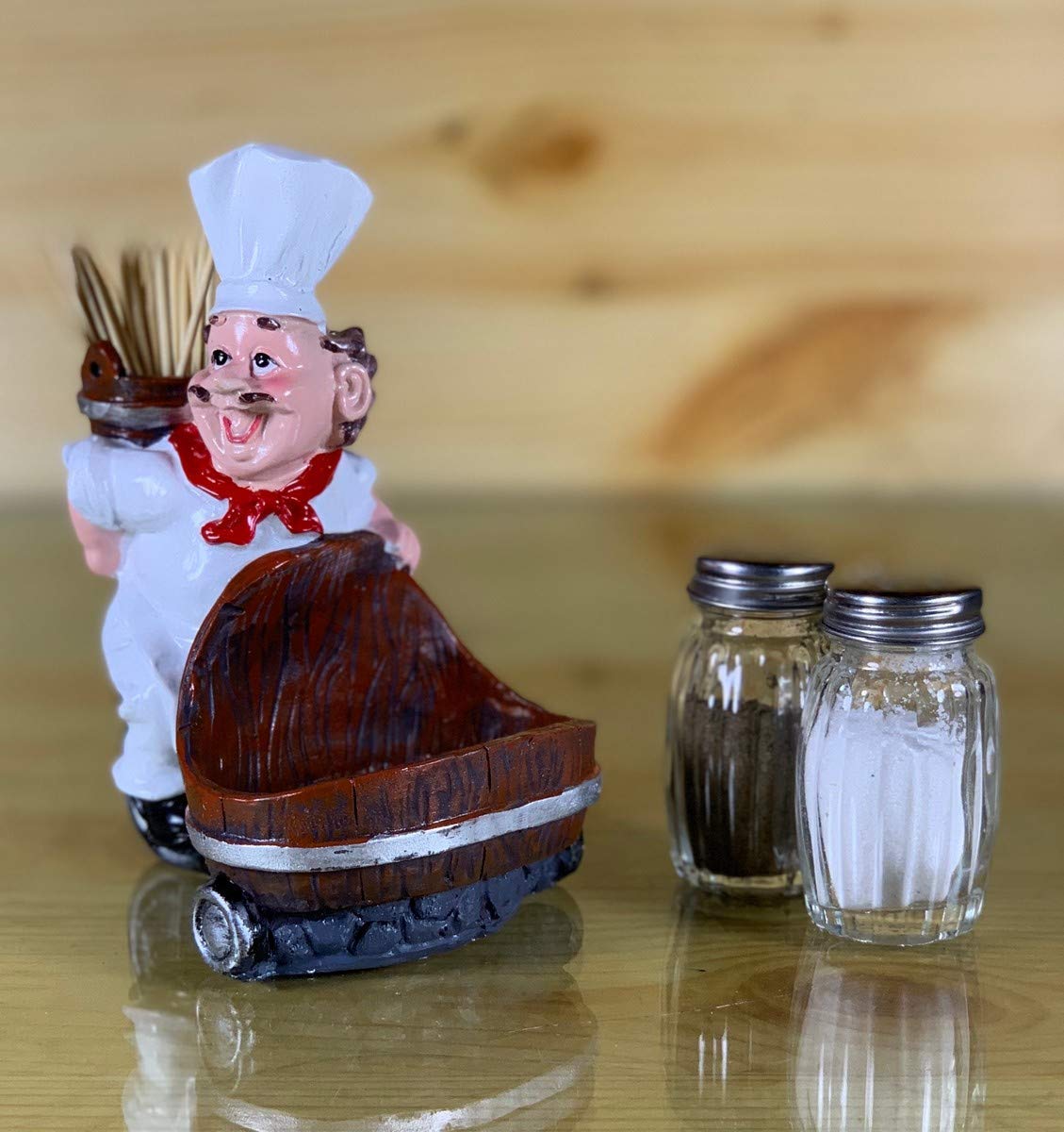 Resin Chef Salt and Pepper Container with Toothpick Holder-ArtyCraftz.com