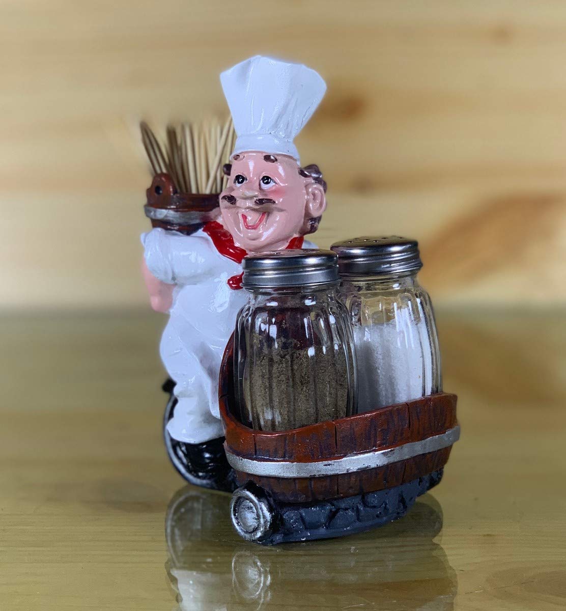 Resin Chef Salt and Pepper Container with Toothpick Holder-ArtyCraftz.com