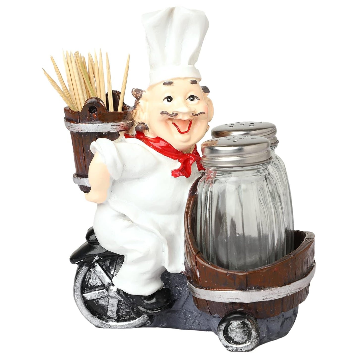 Resin Chef Salt and Pepper Container with Toothpick Holder-ArtyCraftz.com