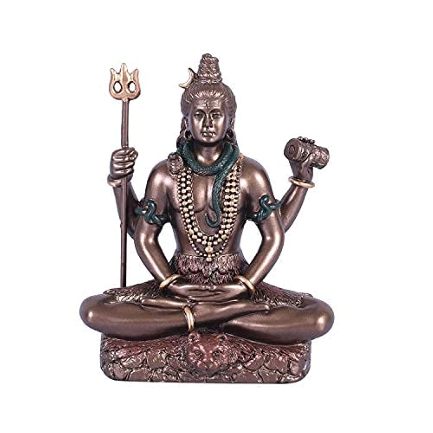 Resin Cold Cast Bronze Meditating Shiva Statue-ArtyCraftz.com