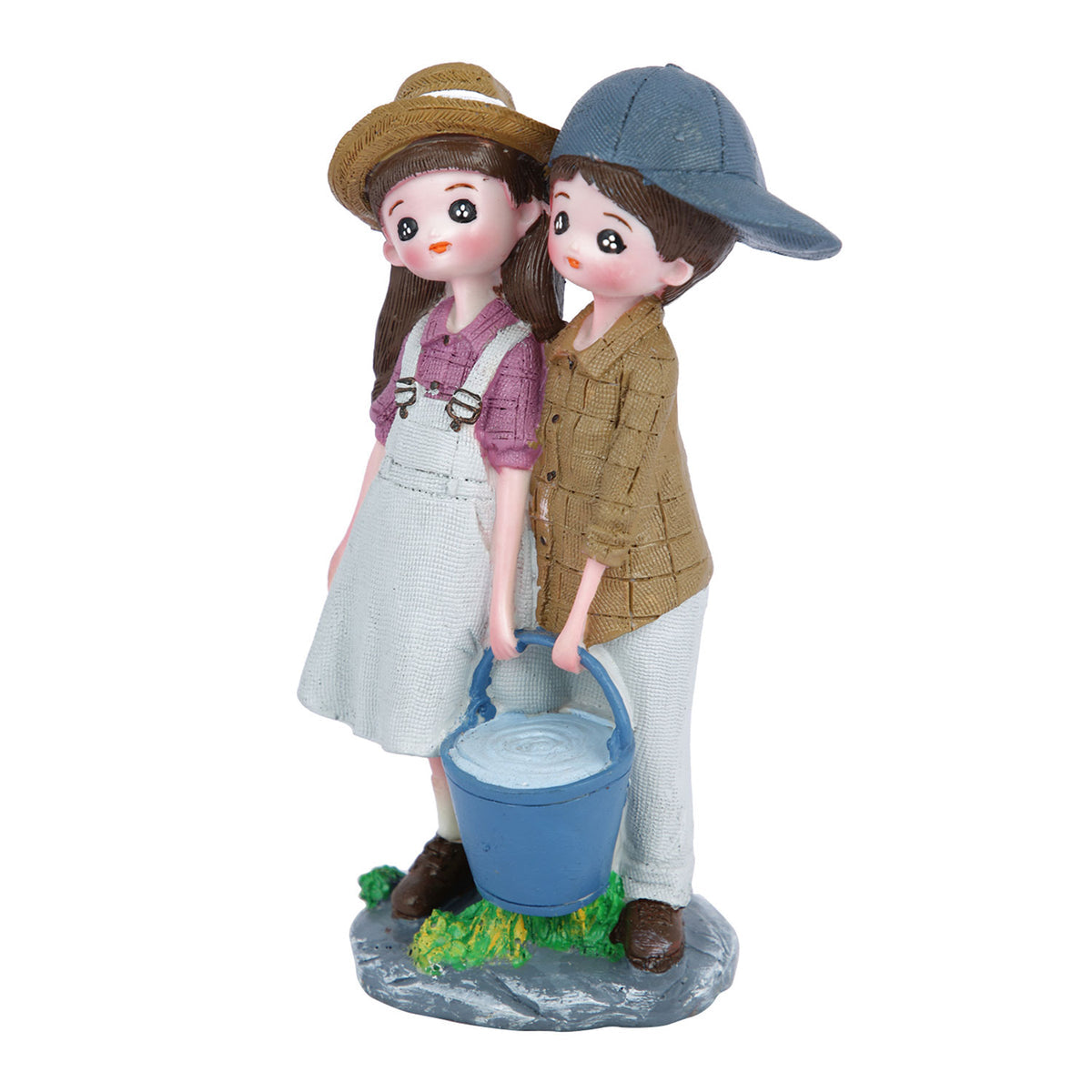 Resin Couple With Bucket Showpiece-ArtyCraftz.com