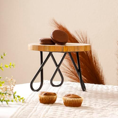 Resin Decorative Vintage Affair Pizza Pastry Cake Stand Pack of 1 (Black, Diameter-8 Inch)