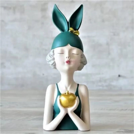 Resin Girl Holding Apple for Home Decor and Gifting - ArtyCraftz.com