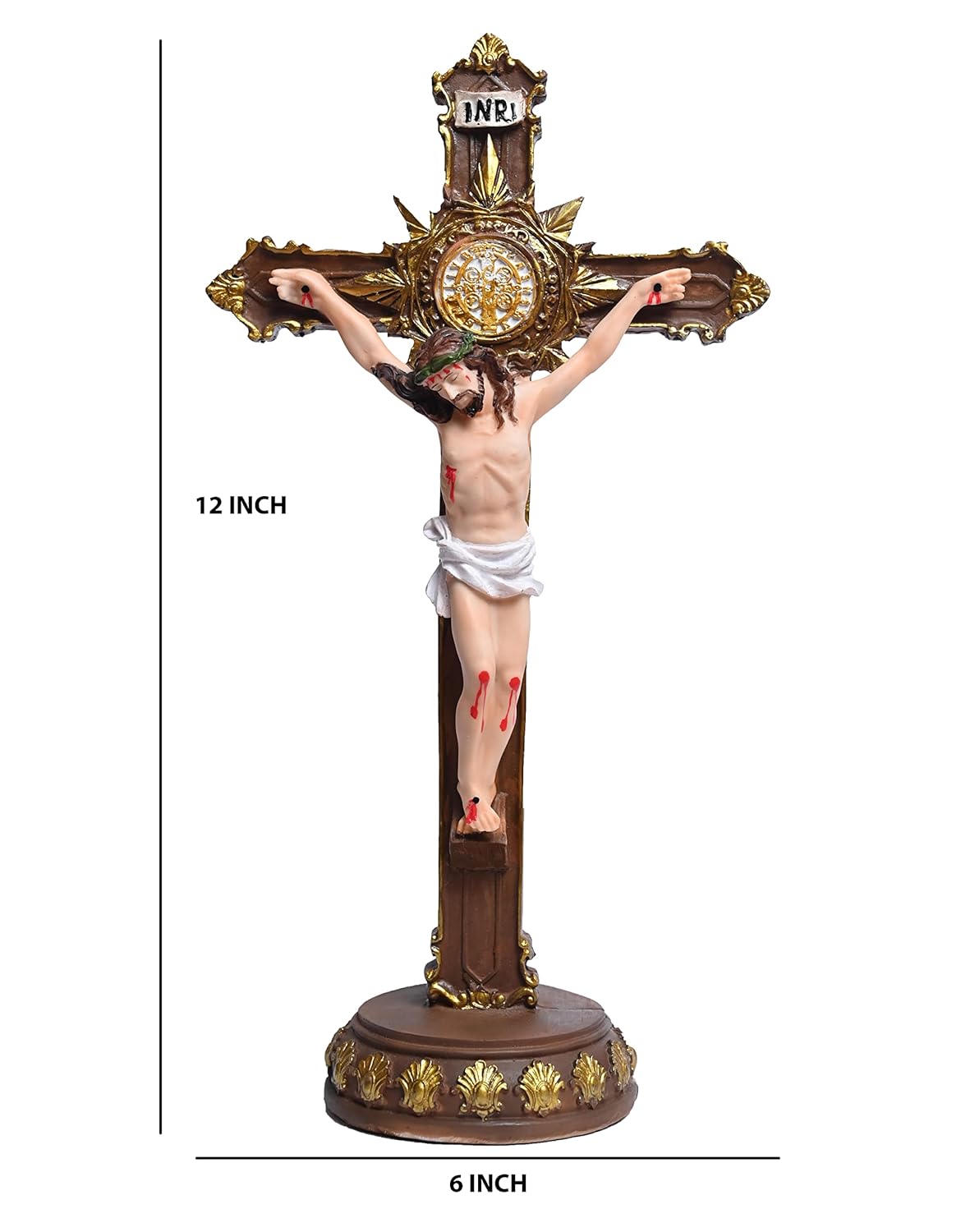 Resin Holy Cross Jesus Christ Idol Multicolor