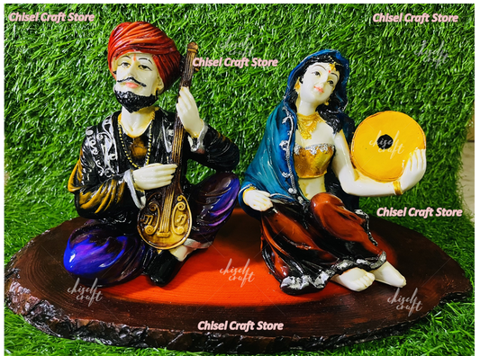 Resin Rajasthan Couple Showpiece for Home Decor and Gifting - ArtyCraftz.com