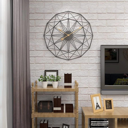 Metal Round Clock with hexagon Shape