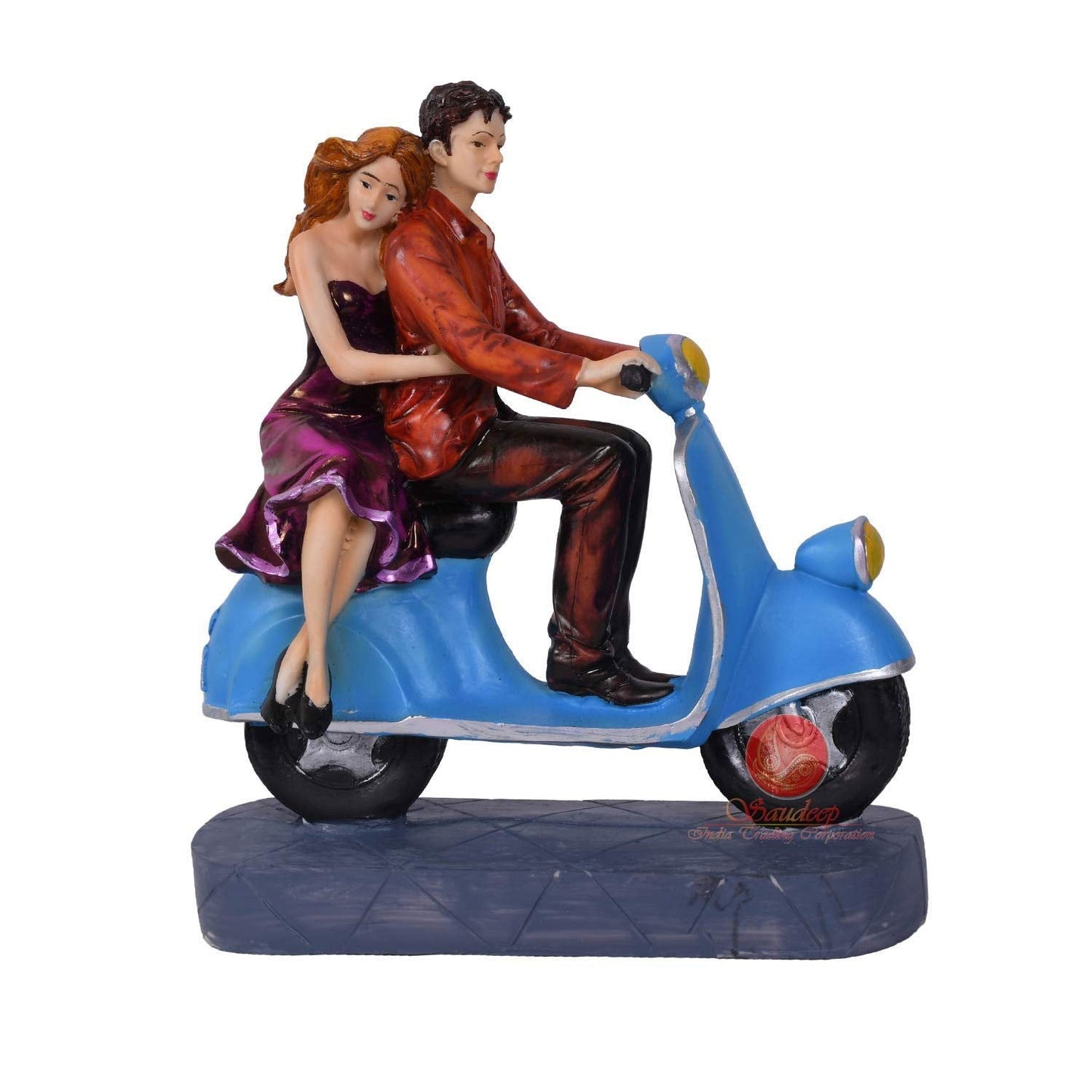 Romantic Love Couple on Scooter Ride Showpiece - ArtyCraftz.com