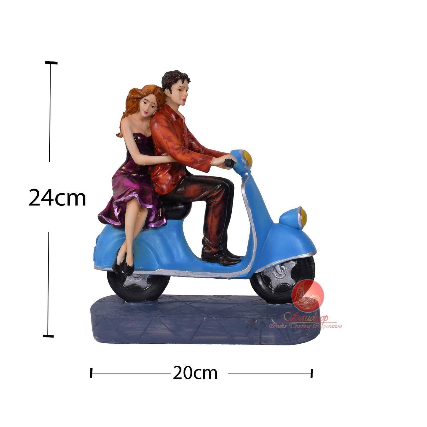 Romantic Love Couple on Scooter Ride Showpiece - ArtyCraftz.com