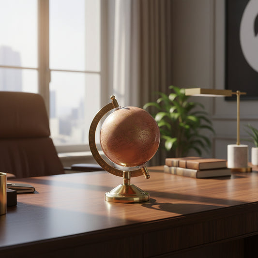 Rose Gold Desk Globe Showpiece-ArtyCraftz.com