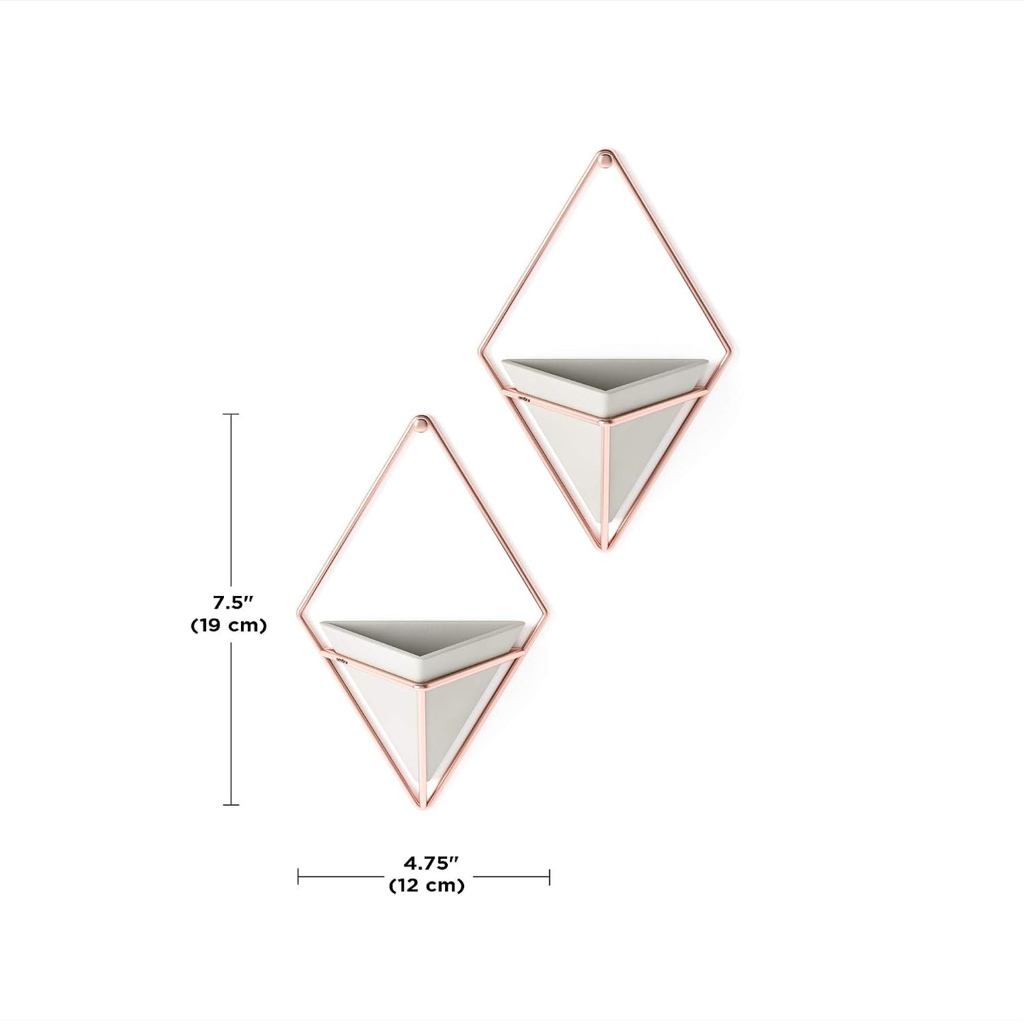 Rose gold and white geometric wall hanging planter set of two-ArtyCraftz.com