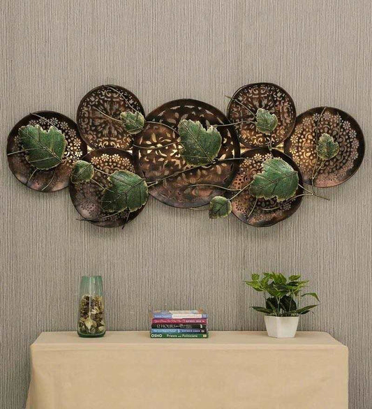 Round Metal Leaf with LED Wall Art