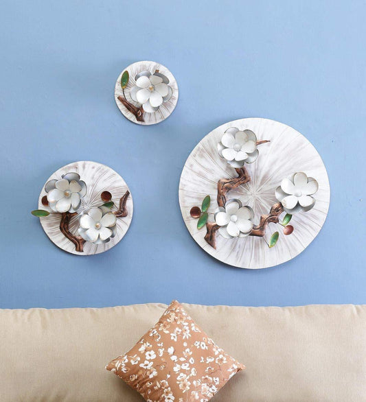 Round Flower Panel Set of 3