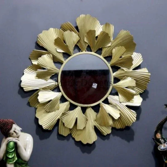 Round Wall Mirror in Gold Color For Wall Decoration - ArtyCraftz.com
