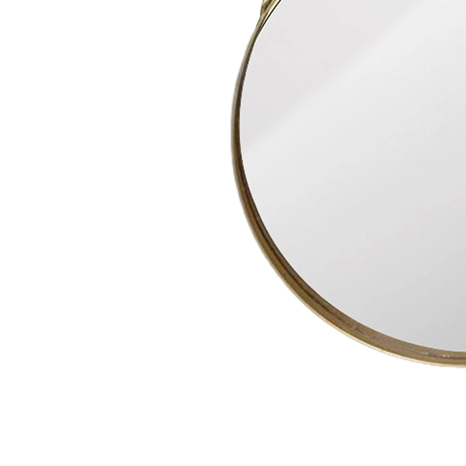 Round Wall Mirror with Chain Metal Frame Hanging Mirror- ArtyCraftz.com