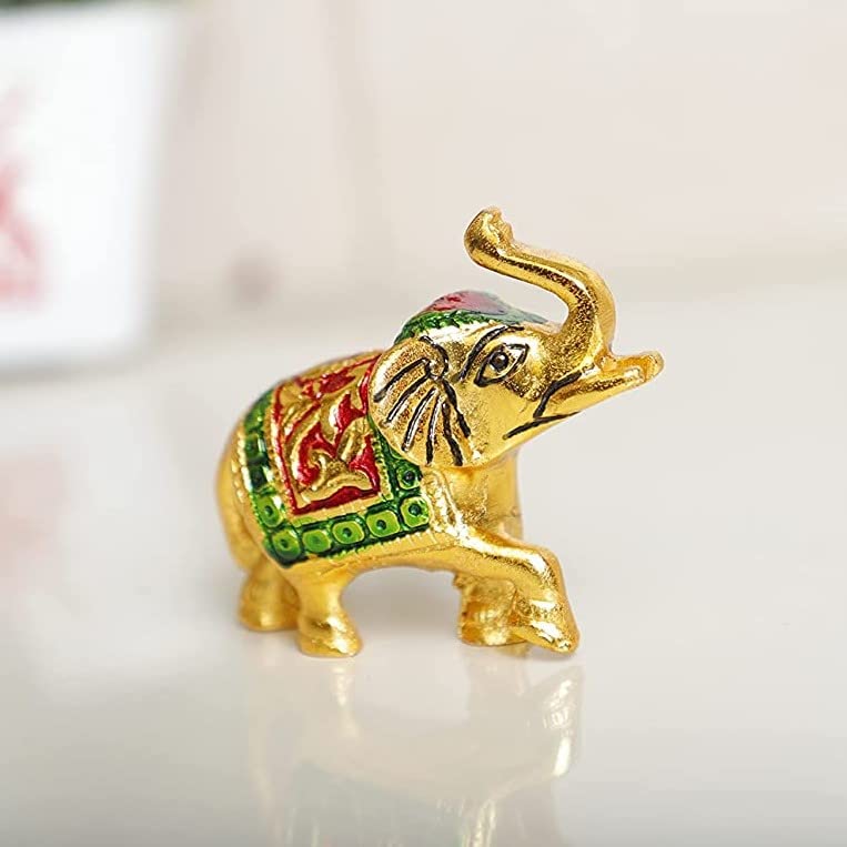 Royal 2 Elephants with Meenakari Work Showpiece-ArtyCraftz.com