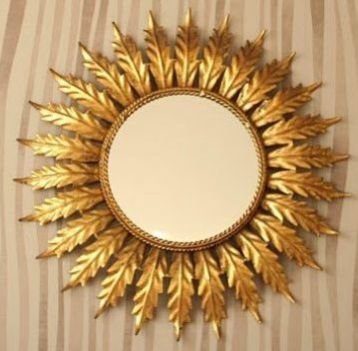 Royal Golden Sunburst Wall Mirror-ArtyCraftz.com