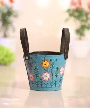 Rubber Planter for Indoor and Outdoor Decor Sky Blue Color - ArtyCraftz.com