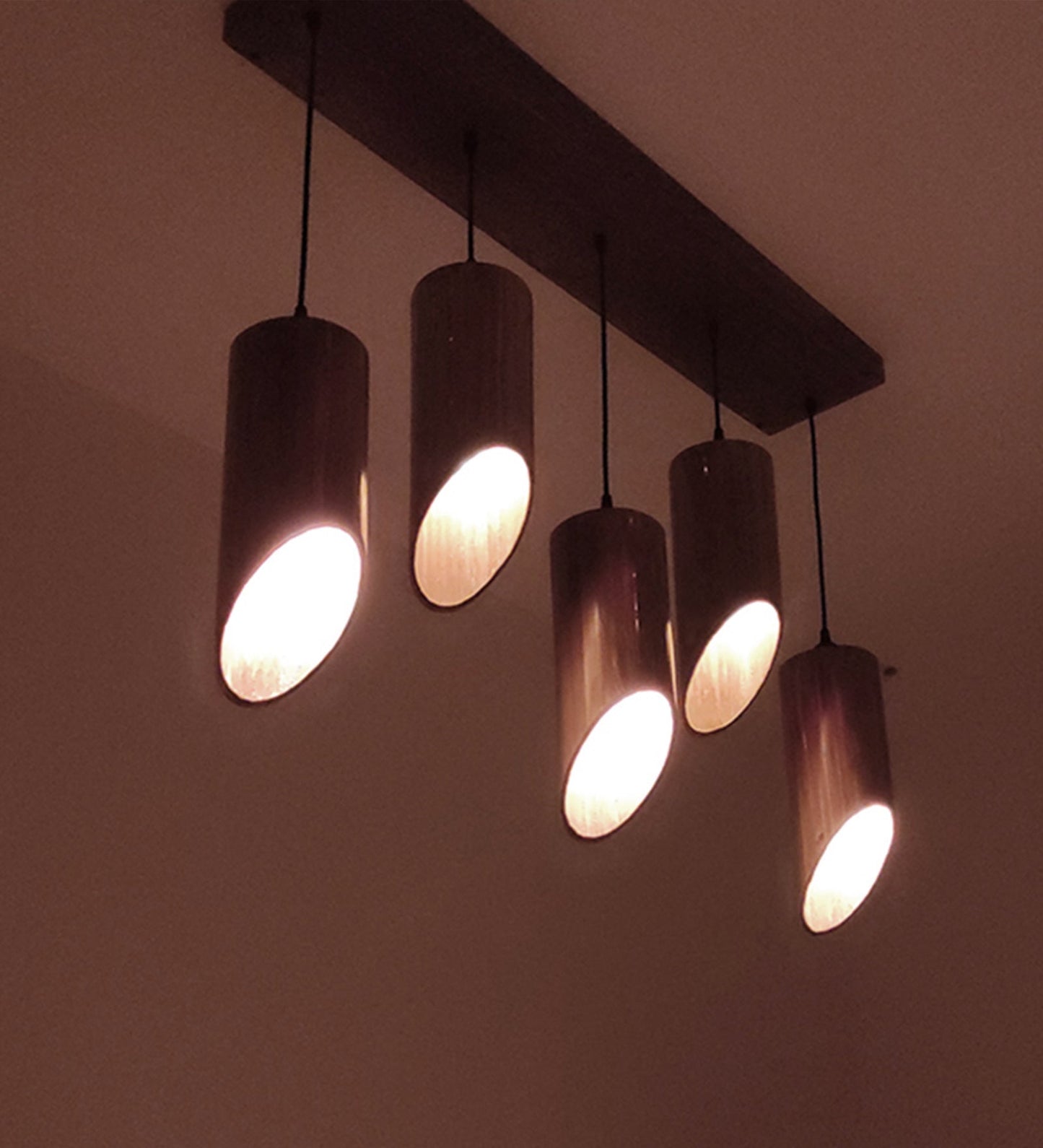 Rustic Elegance Cedar Brown 5 Series Hanging Lamp-ArtyCraftz.com