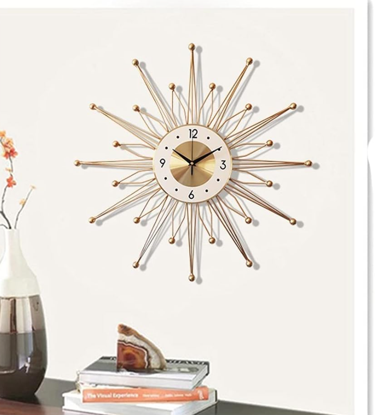 Star Design Golden Wall Clock