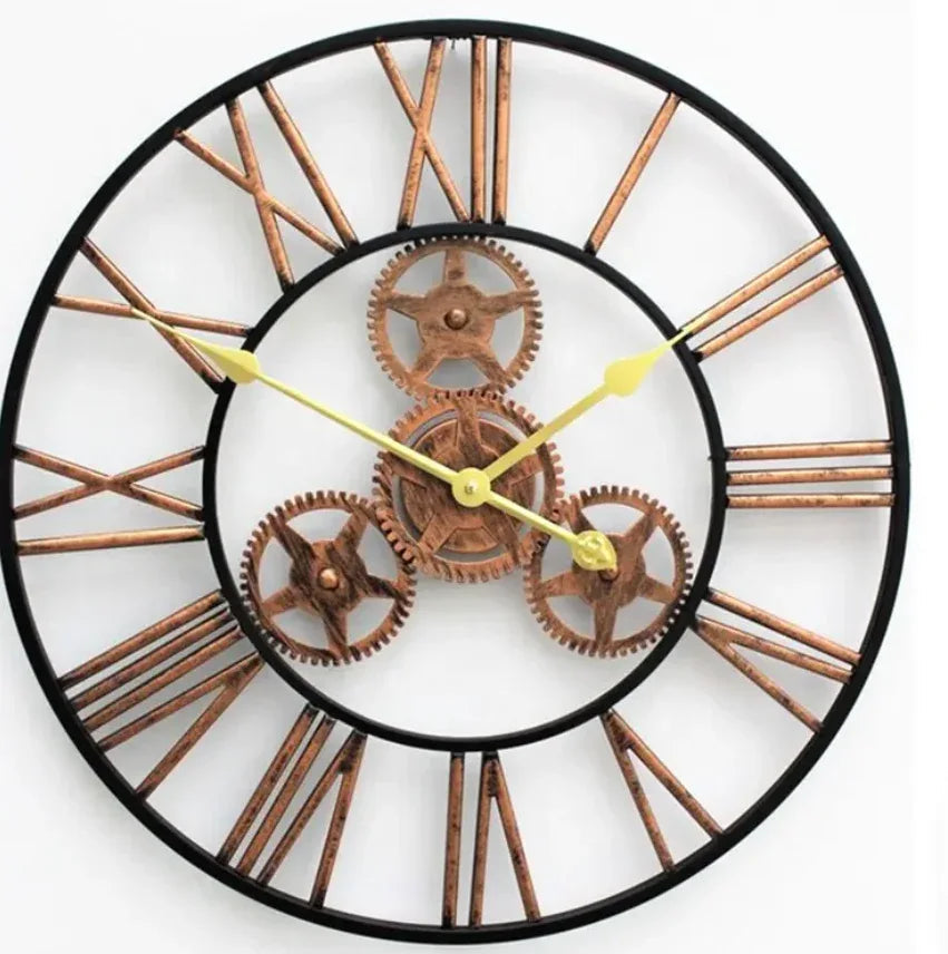 Antique Roman Numbers Copper Modern Wall Clock