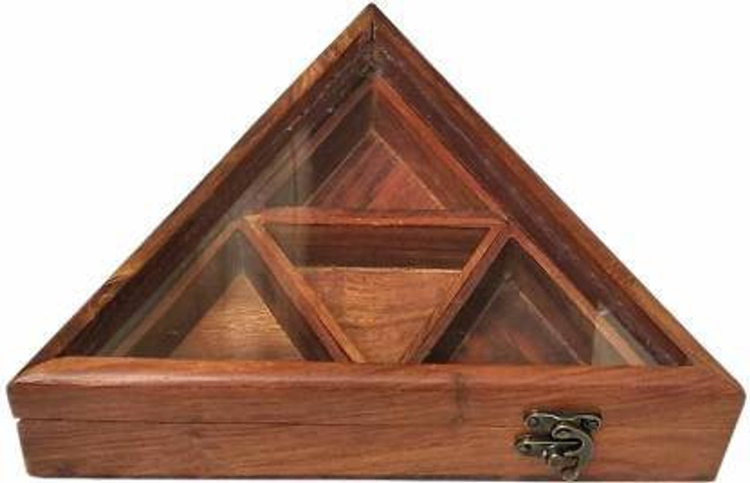 Seesham Wood Triangle Spice Box-ArtyCraftz.com