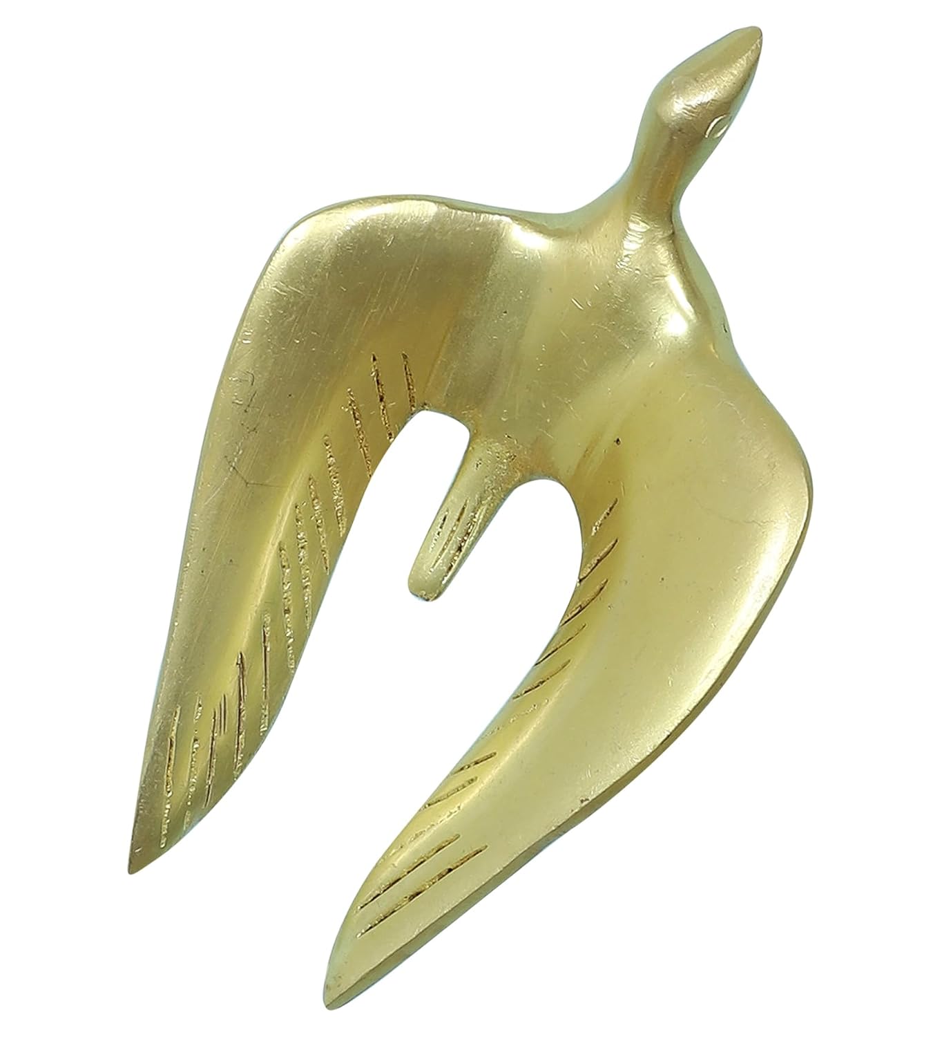 Set of three brass flying bird wall décor pieces with engraved feather details-ArtyCraftz.com