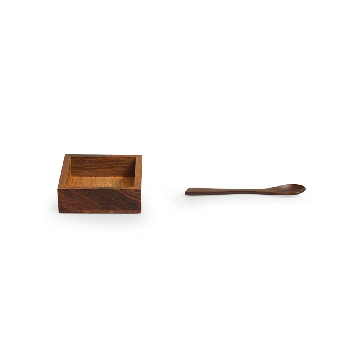 Sheesham Wooden 6 Spice Box for Kitchen with Spoon-ArtyCraftz.com