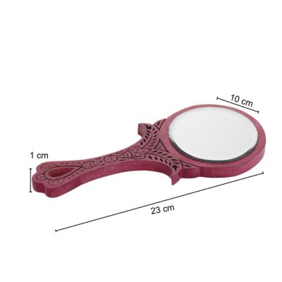 Royal Look Sheesham Wooden Hand Mirror Small