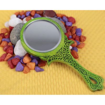 Royal Look Sheesham Wooden Hand Mirror Small