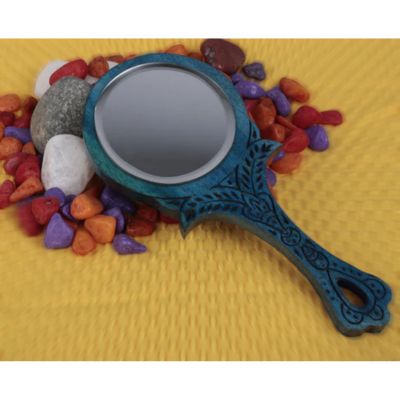 Royal Look Sheesham Wooden Hand Mirror Small