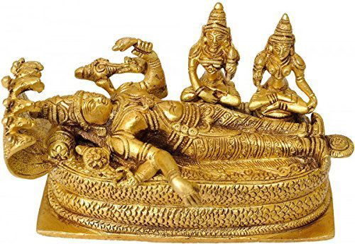 Shesha-shayi Vishnu Shridevi  Bhudevi, Height : 3 Inches - ArtyCraftz.com