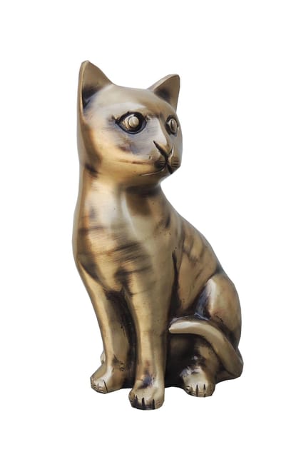Sitting Cat Statue with Antique Gold and Bronze Finish-artycraftz.com
