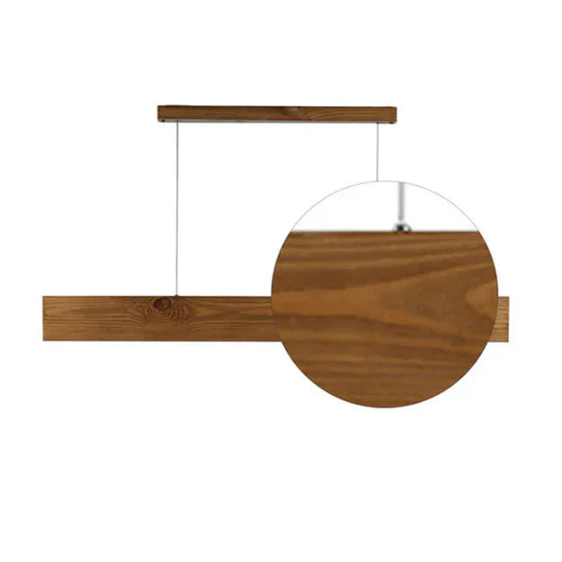 Slimline Brown Wooden LED Pendant Light