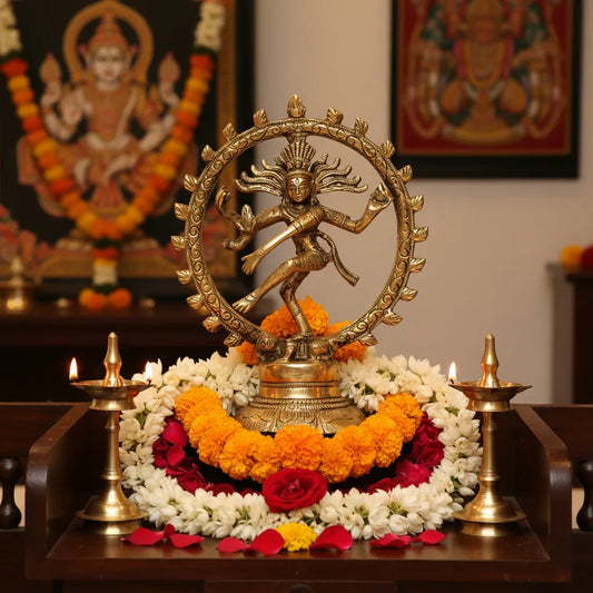 Small Brass Nataraja Statue Dancing Shiva Idol for Home & Pooja-ArtyCraftz.com