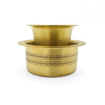 South Indian Style Embossed Brass Dabra set - ArtyCraftz.com