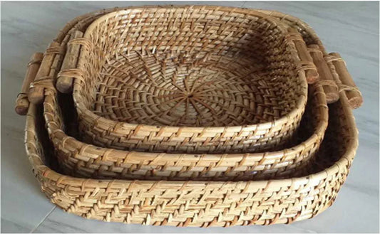 Square cane tray with Handle -Set of 3 - ArtyCraftz.com