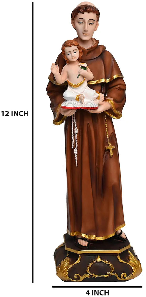 St Anthony - 12 inches Resin Idol