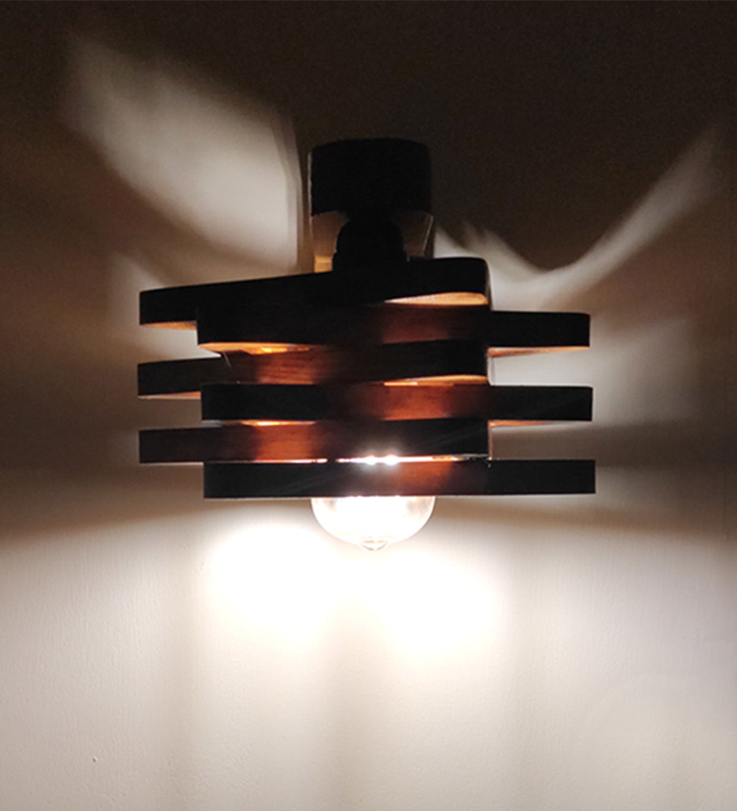 Star Brown Wooden Wall Light-ArtyCraftz.com